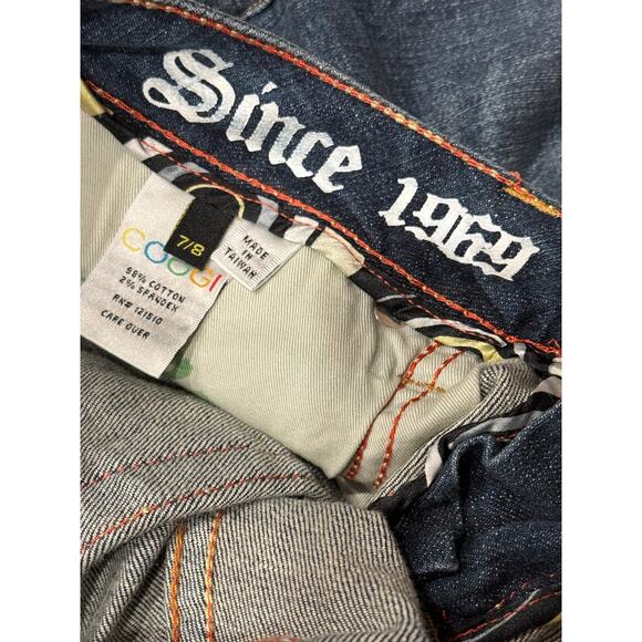 Rare NWT Vintage Coogi 29"W 31"L Low-Rise Flare Jeans Y2K Geometric Embroidery - Picture 14 of 16